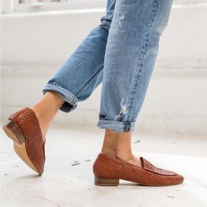 salt + umber Sorrento Woven Loafer in Cognac - Size 9